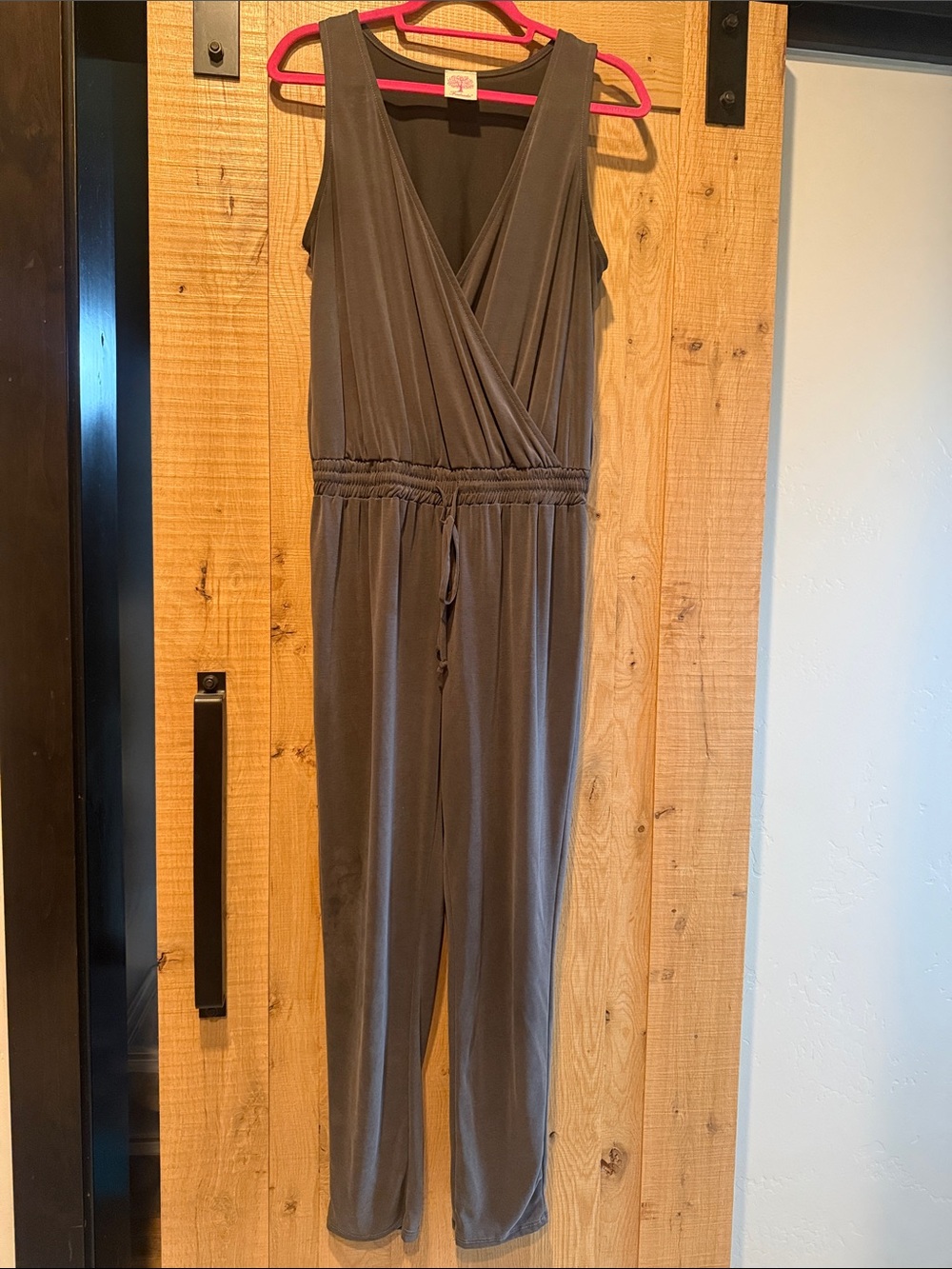 Freeloader Sleeveless Surplice Jumpsuit in Brown
